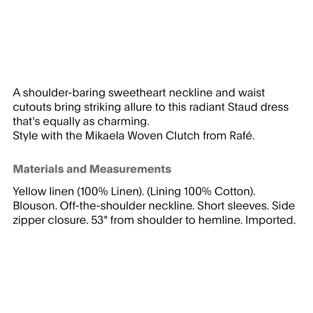 STAUD Coliseum size 10 Off Shoulder Linen Island Vacation Maxi Dress - Picture 7 of 7